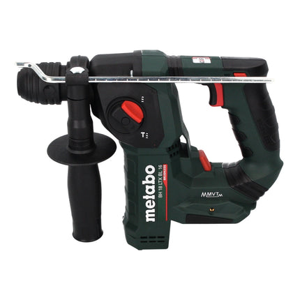 Metabo BH 18 LTX BL 16 trapano a percussione a batteria 18 V 1,3 J SDS plus Brushless + set di punte e scalpelli da 13 pezzi + MetaBOX - senza batteria, senza caricabatterie