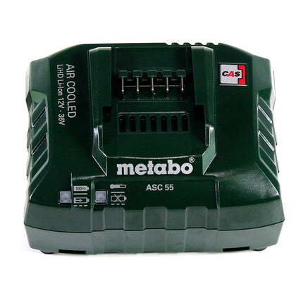 Set base Metabo 2x batteria Li-Power 18 V 4,0 Ah CAS Li-Ion + caricatore ASC 55 ( 685050000 )