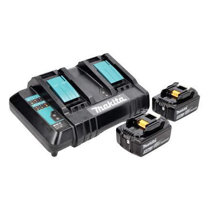 Trapano a percussione a batteria Makita DHR CTJ 36 V ( 2x 18 V ) 3,0 J SDS-plus + 2x batteria ricaricabile 5,0 Ah + caricabatterie doppio + Makpac