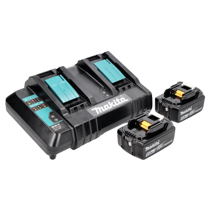 Makita DHR 280 CTJ Akku Bohrhammer 36 V ( 2x 18 V ) 2,8 J SDS-plus Brushless+ 2x Akku 5,0 Ah + Doppelladegerät + Makpac