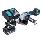 Smerigliatrice angolare a batteria Makita DGA 513 RG 18 V 125 mm brushless + 2x batteria ricaricabile 6,0 Ah + caricabatterie