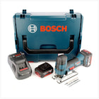 Bosch GST 18V-LI S Seghetto alternativo a batteria 18 V 120 mm ( 06015A5104 ) + 2 batterie 5,0 Ah + caricabatteria + L-Boxx