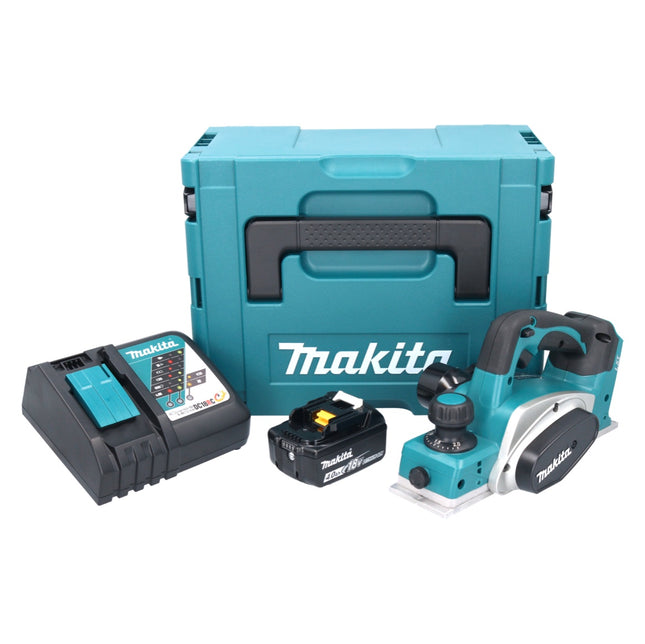 Pialla a batteria Makita DKP 180 RM1J 18 V 82 mm + 1x batteria ricaricabile 4,0 Ah + caricabatterie + Makpac