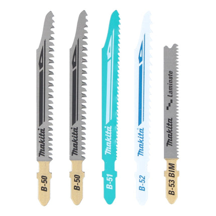 Seghetto alternativo a batteria Makita DJV 180 Z 18 V + set di lame per seghetto alternativo da 5 pezzi - senza batteria, senza caricabatterie