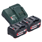 Metabo Basic Set 2x batteria Li-Power 18 V 4,0 Ah + caricatore Metabo SC 30 12 - 18 V