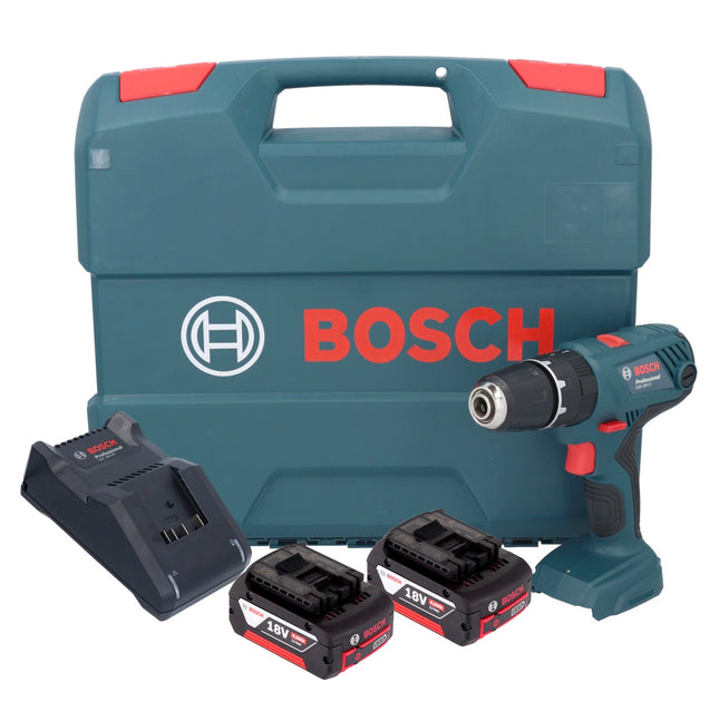 Bosch GSB 18V-21 trapano a percussione a batteria 18 V 55 Nm + 2x batteria ricaricabile 4,0 Ah + caricabatterie + valigetta a L