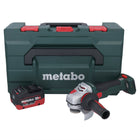 Smerigliatrice angolare a batteria Metabo WB 18 LTX BL 15-125 Quick 18 V 125 mm senza spazzole + 1x batteria ricaricabile 8,0 Ah + metaBOX - senza caricabatterie