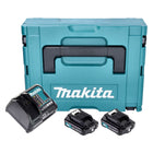Kit alimentatore Makita ( 197658-5 ) 2x BL 1021 B batteria 12 V max. 2,0 Ah CXT + caricabatteria DC 10 SB + Makpac