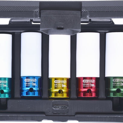 KS TOOLS Serie Di Bussole Per Avvitatori Ad Impulsi Per Cerchi In Lega, 5 pz ( 515.1007 )