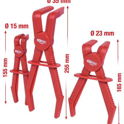 KS TOOLS Schlauch-Abklemm-Zangen-Satz 90°, 3-tlg ( 115.5055 ) - Toolbrothers
