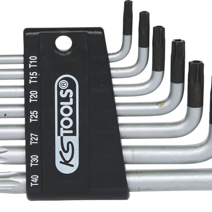 KS TOOLS Serie di chiavi maschio piegate Torx c.foro,7 pzTB10-TB40 ( 151.4150 )