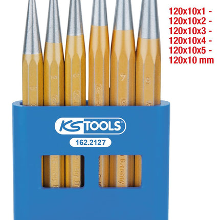 KS TOOLS Serie cacciaspine, 6 pz in stand in plastica  ( 162.2127 )
