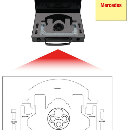 KS TOOLS Serie di utensili per messa in fase motore per Mercedes, 8 pz ( 400.0385 )