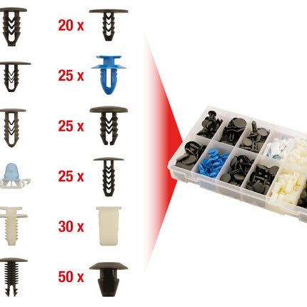 KS TOOLS Befestigungs-Clip-Satz für Fiat, 308-tlg ( 420.0910 ) - Toolbrothers