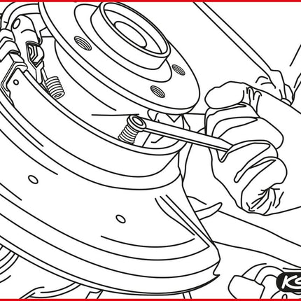 KS TOOLS Handbremsbacken-Haltefeder-Werkzeug für Mercedes ( 150.2299 ) - Toolbrothers