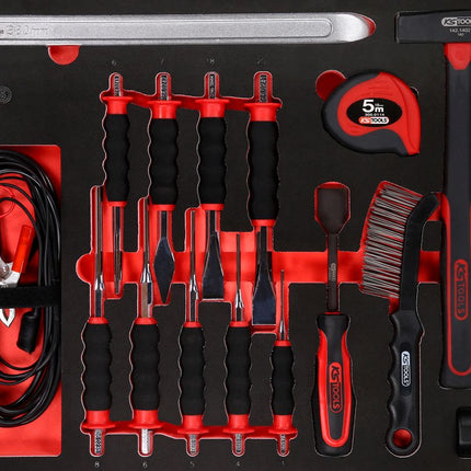 KS TOOLS Hammer- / und Meißel-Satz in Schaumstoffeinlage, 17-tlg ( 811.1017 ) - Toolbrothers
