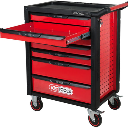 KS TOOLS RACINGline SCHWARZ/ROT Werkstattwagen mit 7 Schubladen und 515 Premium-Werkzeugen ( 826.7515 )