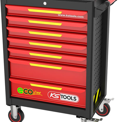 KS TOOLS Carrello portautensili ECOline NERO/ROSSO/GIALLO con 7 cassetti ( 897.1007 )