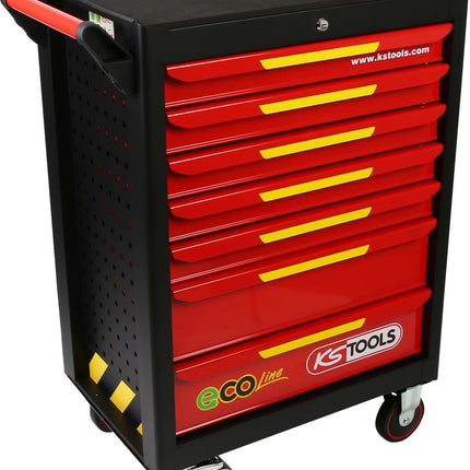 KS TOOLS Carrello portautensili ECOline NERO/ROSSO/GIALLO con 7 cassetti ( 897.1007 )