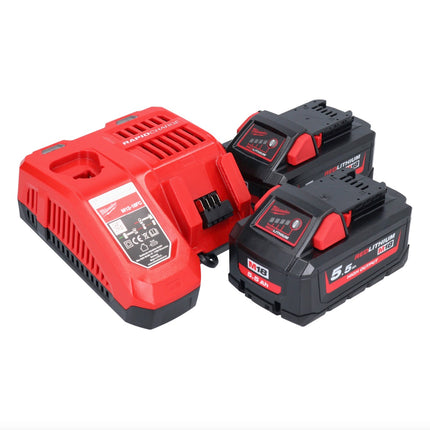 Milwaukee M18 ONEFHPX-552X Akku Kombihammer 18 V 5,0 J Brushless ( 4933478496 ) + 2x Akku 5,5 Ah + Ladegerät + HD Box