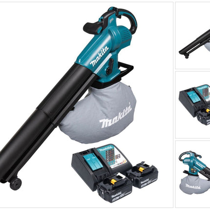 Makita DUB 187 RM2 Soffiatore e aspiratore di foglie a batteria 18 V Brushless + 2x batteria 4,0 Ah + caricabatterie