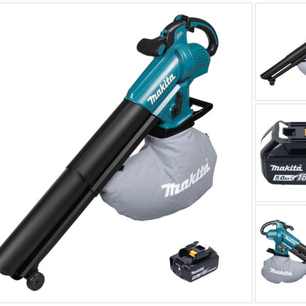 Makita DUB 187 T Akku Laubbläser und Laubsauger 18 V Brushless + 1x Akku 5,0 Ah - ohne Ladegerät