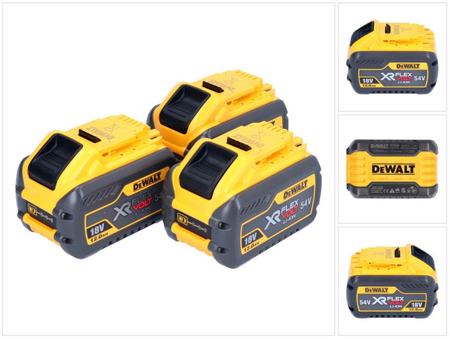 DeWalt 3x DCB 548 batteria 18 V / 54 V max. 12 Ah / 12000 mAh Li-Ion XR FLEXVOLT - con indicatore di carica
