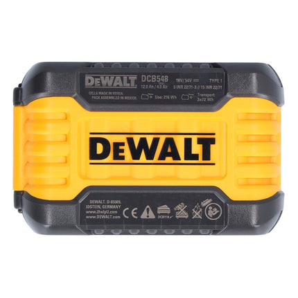 DeWalt 4x DCB 548 Akku 18 V / 54 V max. 12 Ah / 12000 mAh Li-Ion XR FLEXVOLT - mit Ladestandanzeige