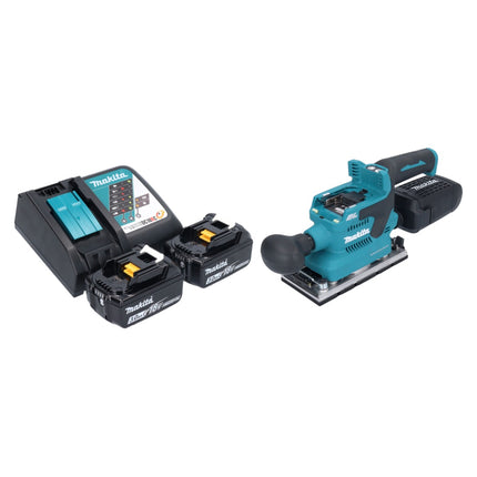 Levigatrice orbitale a batteria Makita DBO 382 RF 18 V 93 x 185 mm brushless + 2x batteria ricaricabile 3,0 Ah + caricabatterie