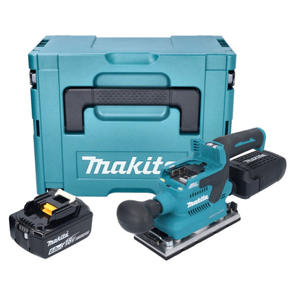Makita DBO 382 G1J Levigatrice orbitale a batteria 18 V 93 x 185 mm brushless + 1x batteria ricaricabile 6,0 Ah + Makpac - senza caricabatteria