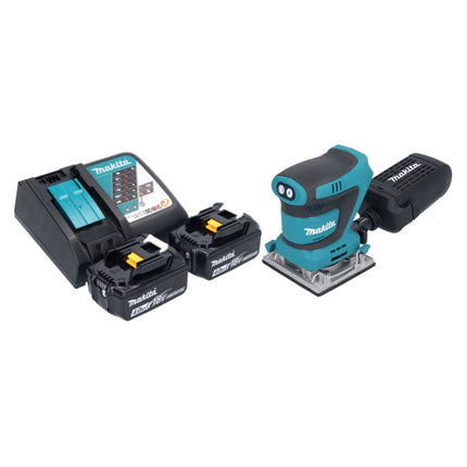 Levigatrice vibrante a batteria Makita DBO 484 RM 18 V 112 x 102 mm + 2x batteria 4,0 Ah + caricabatterie