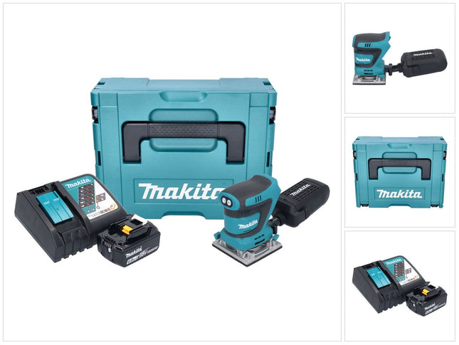Levigatrice vibrante a batteria Makita DBO 484 RG1J 18 V 112 x 102 mm + 1x batteria 6,0 Ah + caricabatterie + Makpac