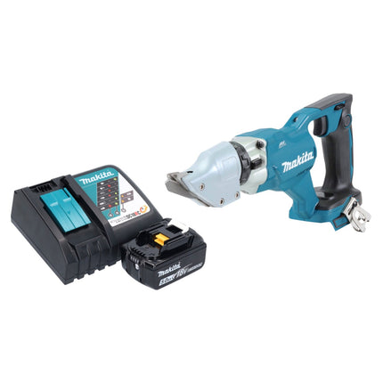 Makita DJS 200 RT1 cesoie per lamiera a batteria 18 V 2,0 mm brushless + 1x batteria ricaricabile 5,0 Ah + caricabatterie