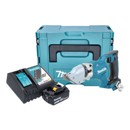 Makita DJS 200 RT1J cesoie per lamiera a batteria 18 V 2,0 mm senza spazzole + 1x batteria ricaricabile 5,0 Ah + caricabatterie + Makpac