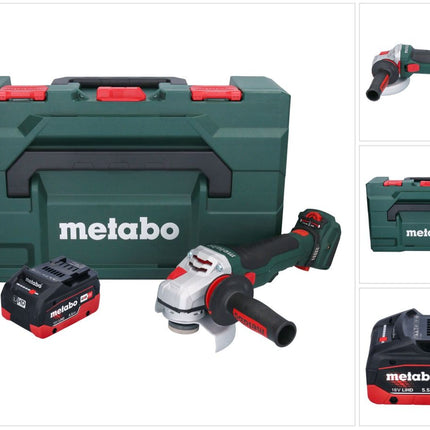Smerigliatrice angolare a batteria Metabo WVB 18 LTX BL 15-125 Quick 18 V 125 mm senza spazzole + 1x batteria ricaricabile 5,5 Ah + metaBOX - senza caricabatterie