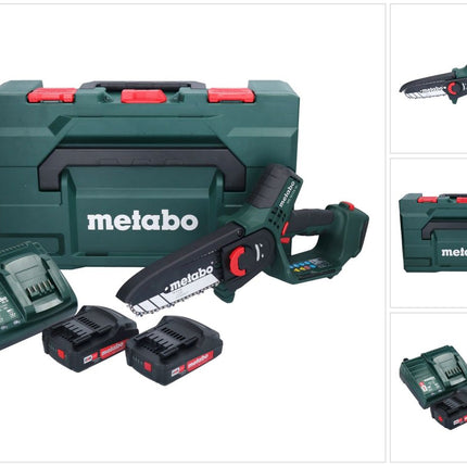Metabo MS 18 LTX 15 sega da potatura a batteria 18 V 15 cm 5 m/s + 2x batteria ricaricabile 2,0 Ah + caricatore + metaBOX