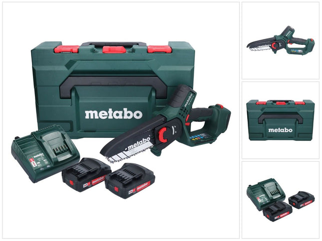 Metabo MS 18 LTX 15 sega da potatura a batteria 18 V 15 cm 5 m/s + 2x batteria ricaricabile 2,0 Ah + caricatore + metaBOX