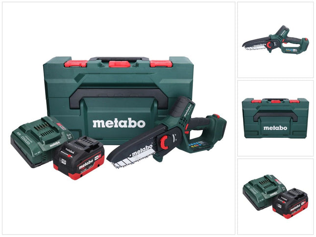 Metabo MS 18 LTX 15 sega da potatura a batteria 18 V 15 cm 5 m/s + 1x batteria ricaricabile 5,5 Ah + caricatore + metaBOX