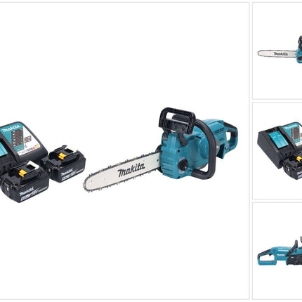 Makita DUC 357 RG2X2 Akku Kettensäge 18 V 35 cm 7,7 m/s Brushless + 2x Akku 6,0 Ah + Ladegerät