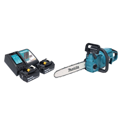 Makita DUC 357 RG2X2 Akku Kettensäge 18 V 35 cm 7,7 m/s Brushless + 2x Akku 6,0 Ah + Ladegerät