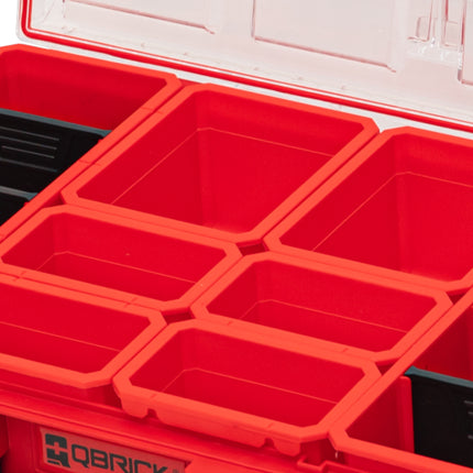 Qbrick System ONE Organiser XL 2.0 RED ULTRA HD Custom 582 x 387 x 131 mm 13,5 l IP66 con 8 inserti e 6 divisori