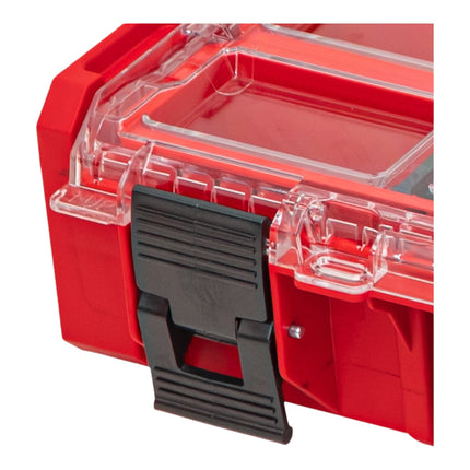 Qbrick System ONE Organiser XL 2.0 Long Bin RED ULTRA HD Impilabile su misura 582 x 387 x 131 mm 13,5 l IP66 con 4 intarsi e 12 divisori