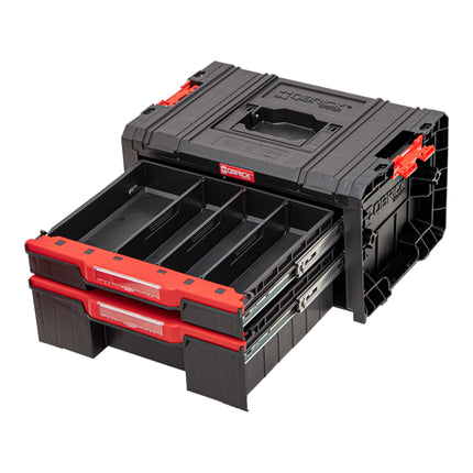 Qbrick System PRO Cassetto 2 Cassetta degli attrezzi 2.0 Basic impilabile 450 x 310 x 244 mm 4,5 l 9,5 l IP54 con due cassetti 5 divisori