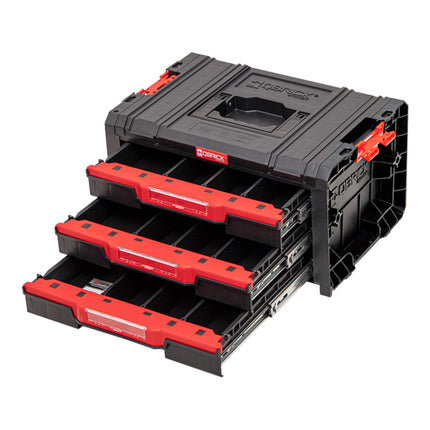 Qbrick System PRO Drawer 3 Toolbox 2.0 Basic impilabile 450 x 310 x 244 mm 3x 4,5 l IP54 con tre cassetti 9 inserti