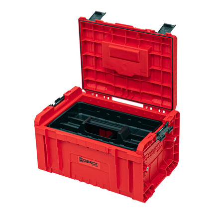 Qbrick System PRO Toolbox 2.0 RED ULTRA HD Valigia portautensili personalizzata 450 x 260 x 240 mm 19 l impilabile IP54 con 3 scomparti e ripiano
