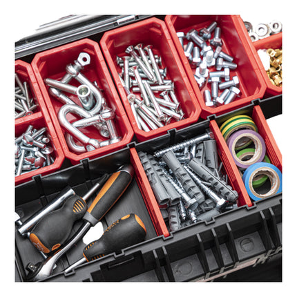 Qbrick System PRIME Toolbox 250 Expert con organizzatore impilabile 535 x 327 x 277 mm 26l IP66 con 10 divisori + 5 inserti