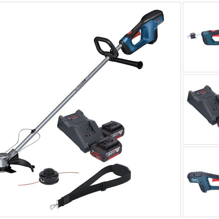 Bosch GFR 18V-23 Decespugliatore professionale a batteria senza spazzole da 18 V 230 mm + 2 batterie da 4,0 Ah + caricabatterie