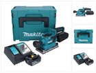 Makita DBO 381 RT1JU 18 V 93 x 185 mm Levigatrice vibrante a batteria senza spazzole + 1x batteria 5,0 Ah + caricabatterie + Makpac