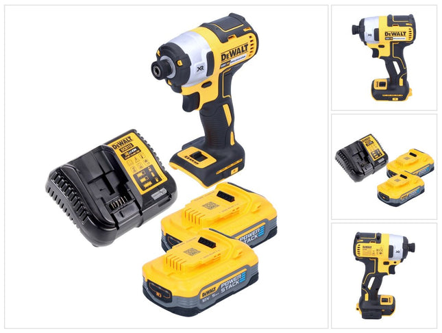 Avvitatore a impulsi a batteria DeWalt DCF 887 H2 18 V 205 Nm 1/4" brushless + 2x batteria powerstack 5,0 Ah + caricabatterie