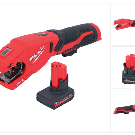 Milwaukee M12 PCSS-501 tagliatubi a batteria in acciaio inox 12 V 12 - 28 mm + 1x batteria ricaricabile 5,0 Ah - senza caricabatterie